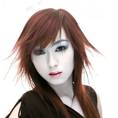 斜刘海时尚长发沙宣发型