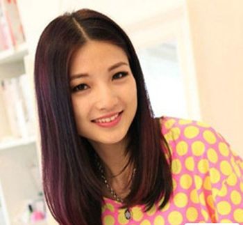 发型脸型 圆脸 >> 大圆脸中分直发可以吗 大圆脸女生适合的中分图片(2