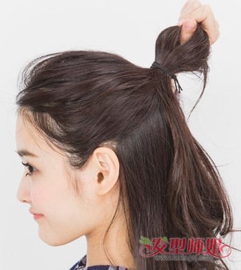 自已给自已的直发盘头发教程 直发怎么样盘才不会把头发盘坏(2)