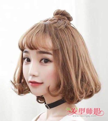 内扣短发怎么扎丸子头内扣怎么扎半丸子头