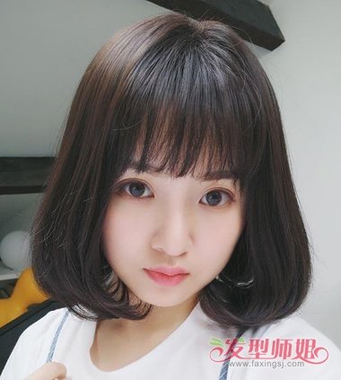 内扣中长发梨花头 中长内扣层次梨花头