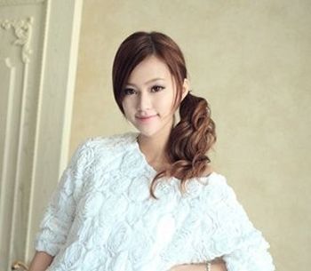 圆脸侧扎马尾发型 圆脸马尾辫发型图片