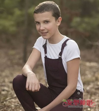 《怪奇物语》小11干练中性短发发型 灵气小姑娘攻气十足