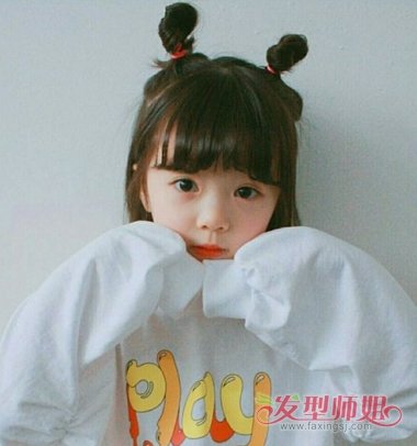 韩式短发半扎发发型扎法 儿童短发绑扎发型