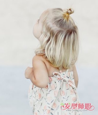 韩式短发半扎发发型扎法 儿童短发绑扎发型