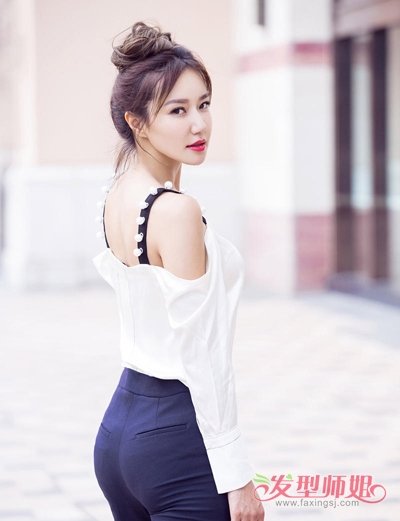 韩雨芹最新街拍大显好身材 韩雨芹示范时尚修颜发型