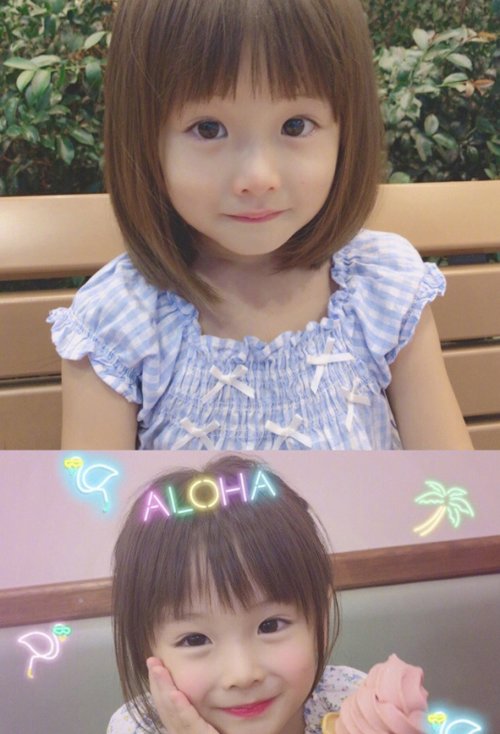 小女孩短头发剪齐 刘海发型打造