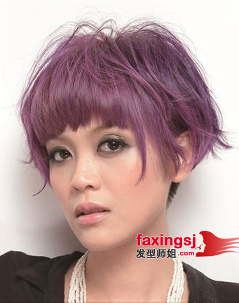 三角脸个性短发设计