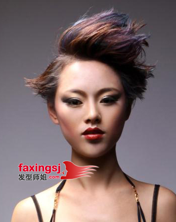 三角脸个性短发设计