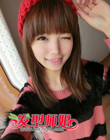 非主流女生及肩中长发发型设计