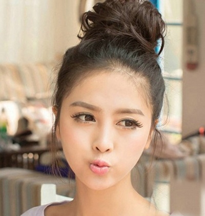 韩国花苞头发型扎法 短发型花苞头