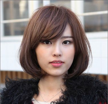 斜刘海沙宣头内扣 内扣刘海头发型图片